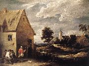 TENIERS, David the Younger Village Scene ut oil